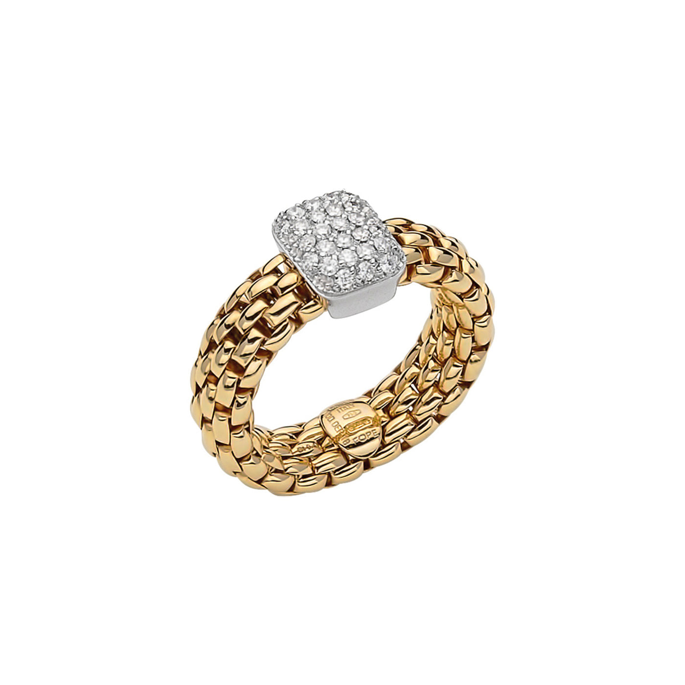Fope 18k White & Yellow Gold with Diamonds Vendome Flex'It Fashion Ring – 56002AX_PB_G_XBX_00M
