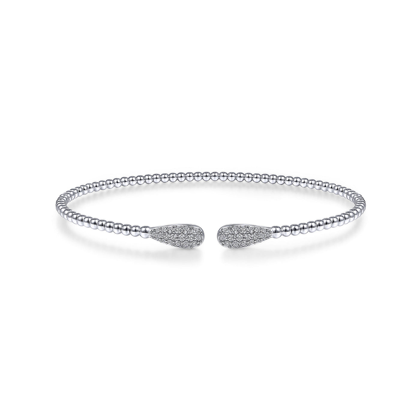 Gabriel & Co. 14k White Gold Beaded Diamond Bangle Bracelet – BG4230-62W45JJ
