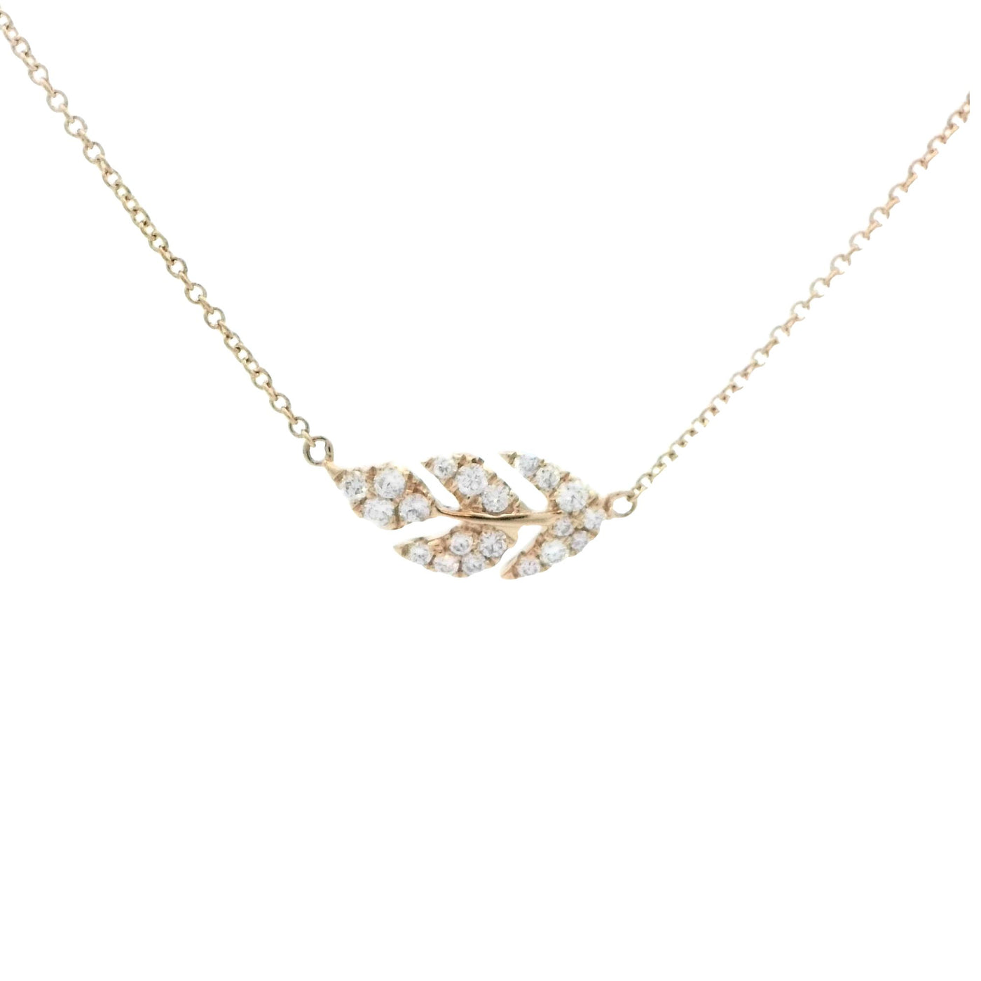 Heera Moti 14k Yellow Gold Leaf Diamond Pendant Necklace – ND2112-303
