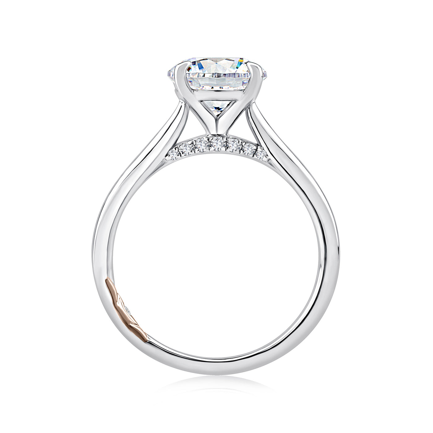 A.Jaffe 14k White Gold Round Solitaire Diamond Semi-Mount Engagement Ring – MECRD2543/158