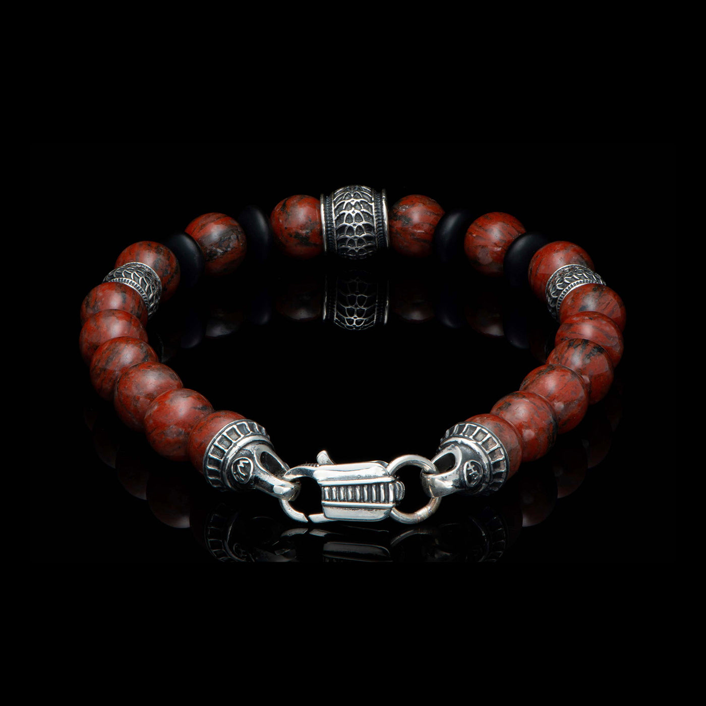 William Henry Newport Beaded Bracelet with Red Jasper – BB49 RSJ - LG