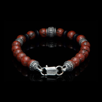 William Henry Newport Beaded Bracelet with Red Jasper – BB49 RSJ - LG