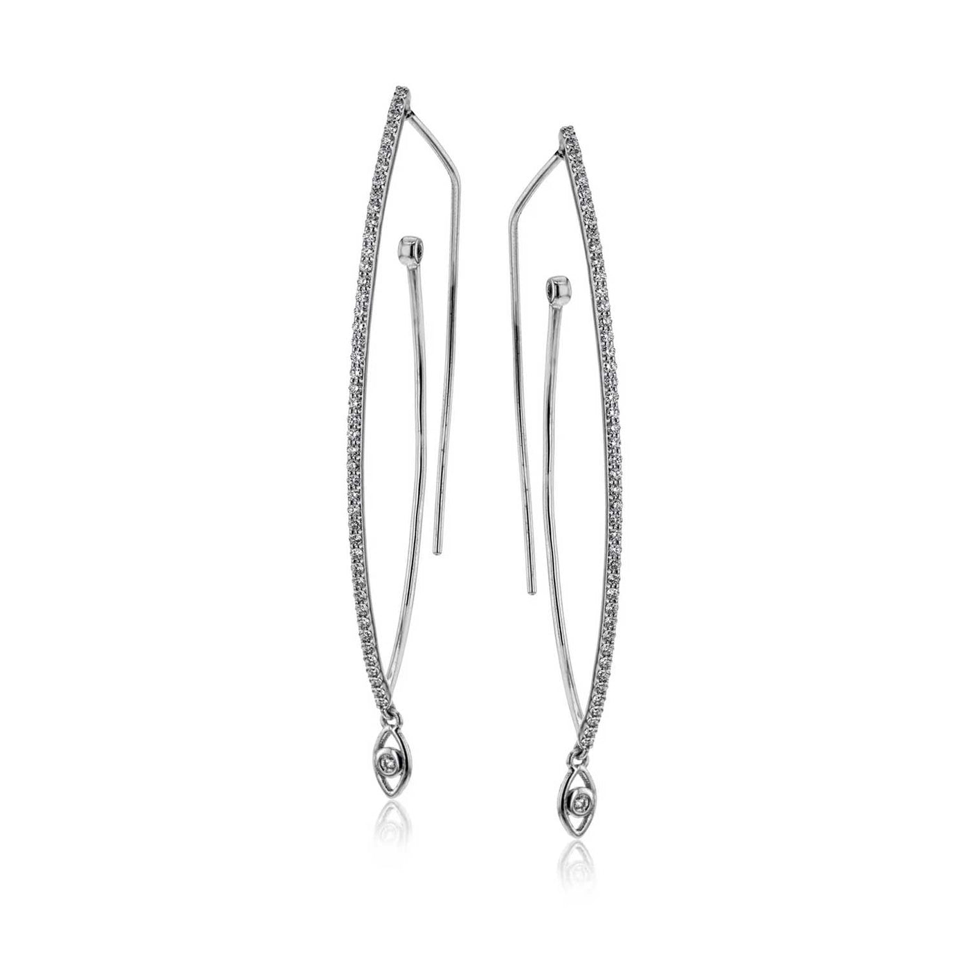Simon G 18k White Gold Diamond Drop Earrings – LE2214