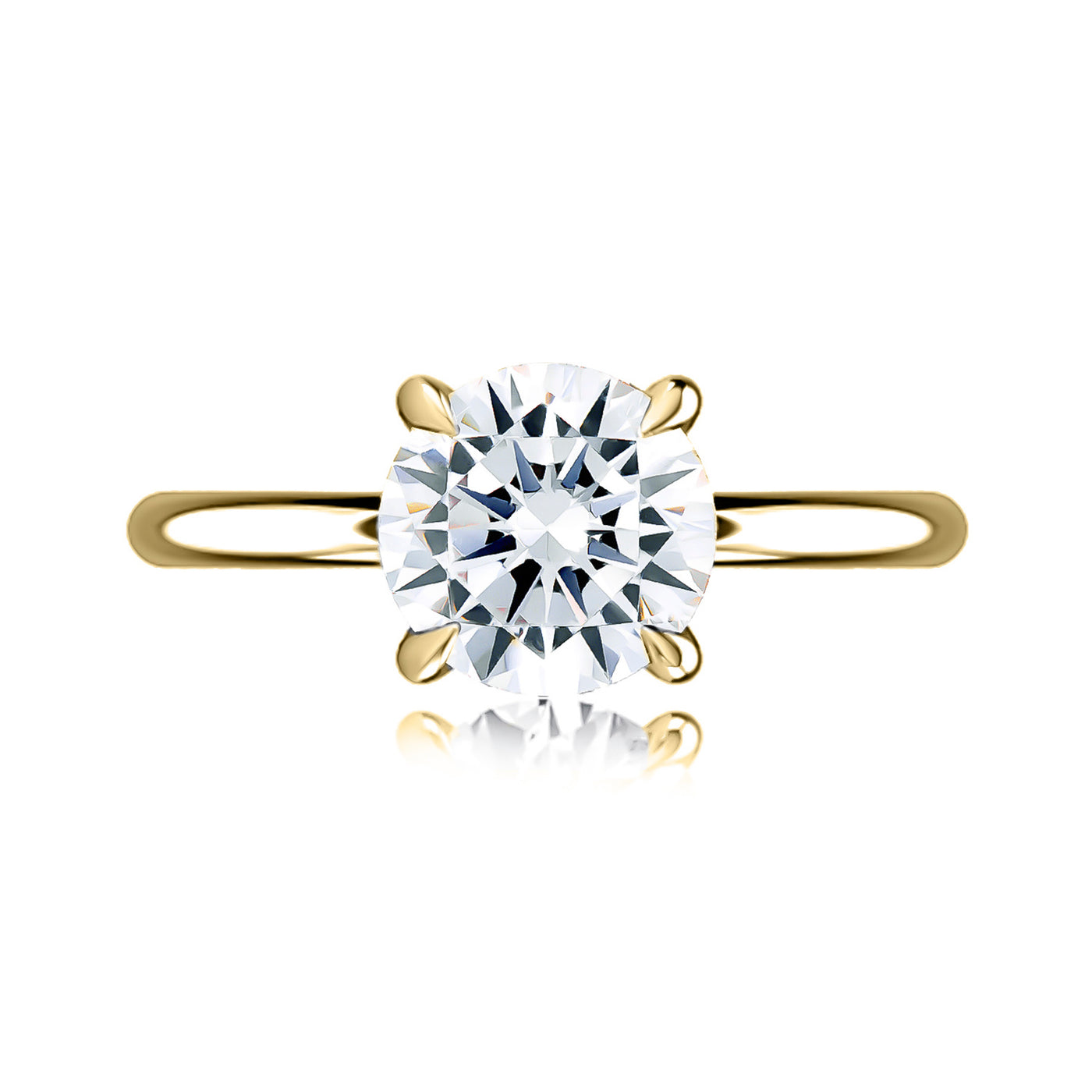 A.Jaffe 14k Yellow Gold Solitaire Diamond Semi-Mount Engagement Ring – MECRD2957L/107