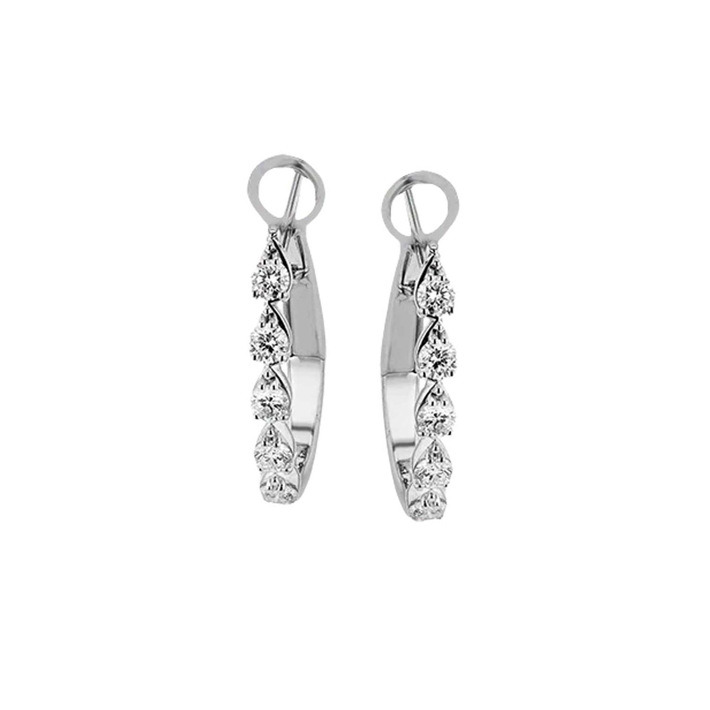 Simon G 18k White Gold Oval Diamond Hoop Earrings – LE4951