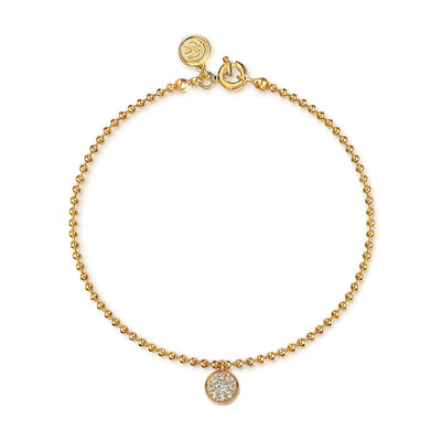 Gabriel & Co. 14k Yellow Gold Beaded White Sapphire Bracelet – TB5003Y4JWS