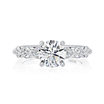 A.Jaffe 14k White Gold Round Straight Diamond Semi-Mount Engagement Ring – MECRD2947/210