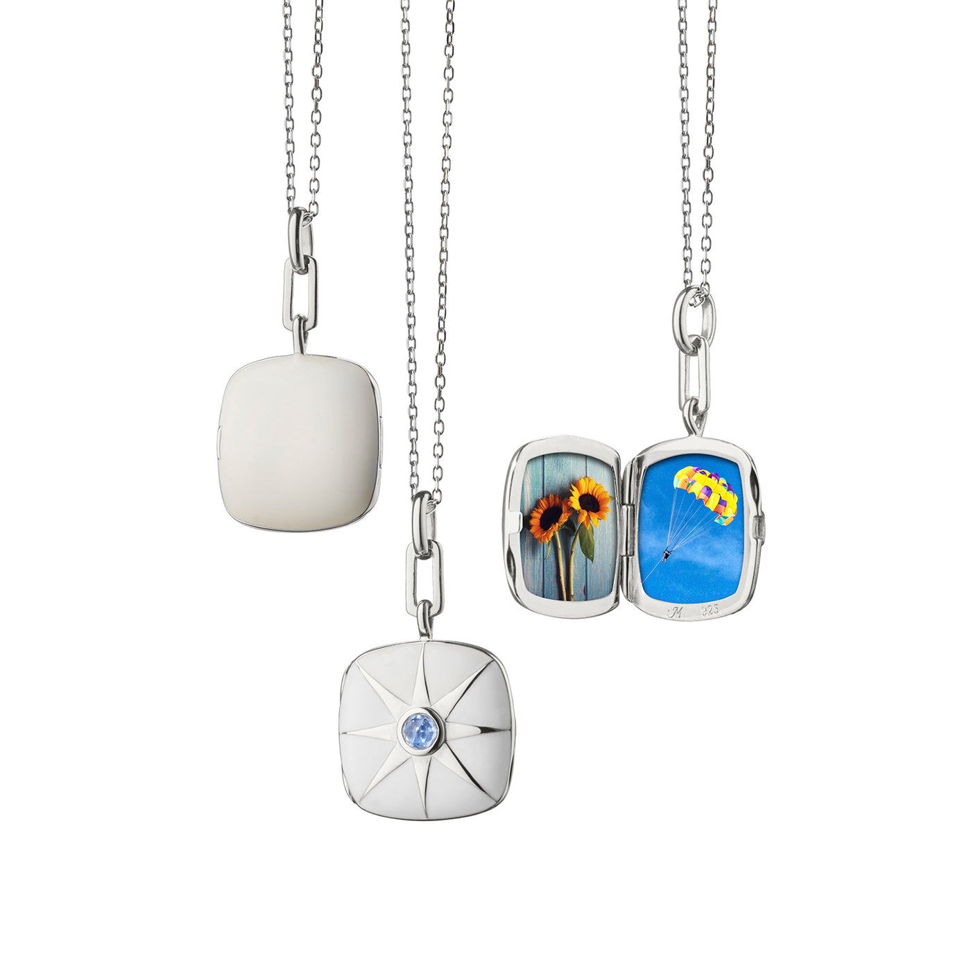 Monica Rich Kosann White Enamel Cushion Locket Pendant – 43151-White