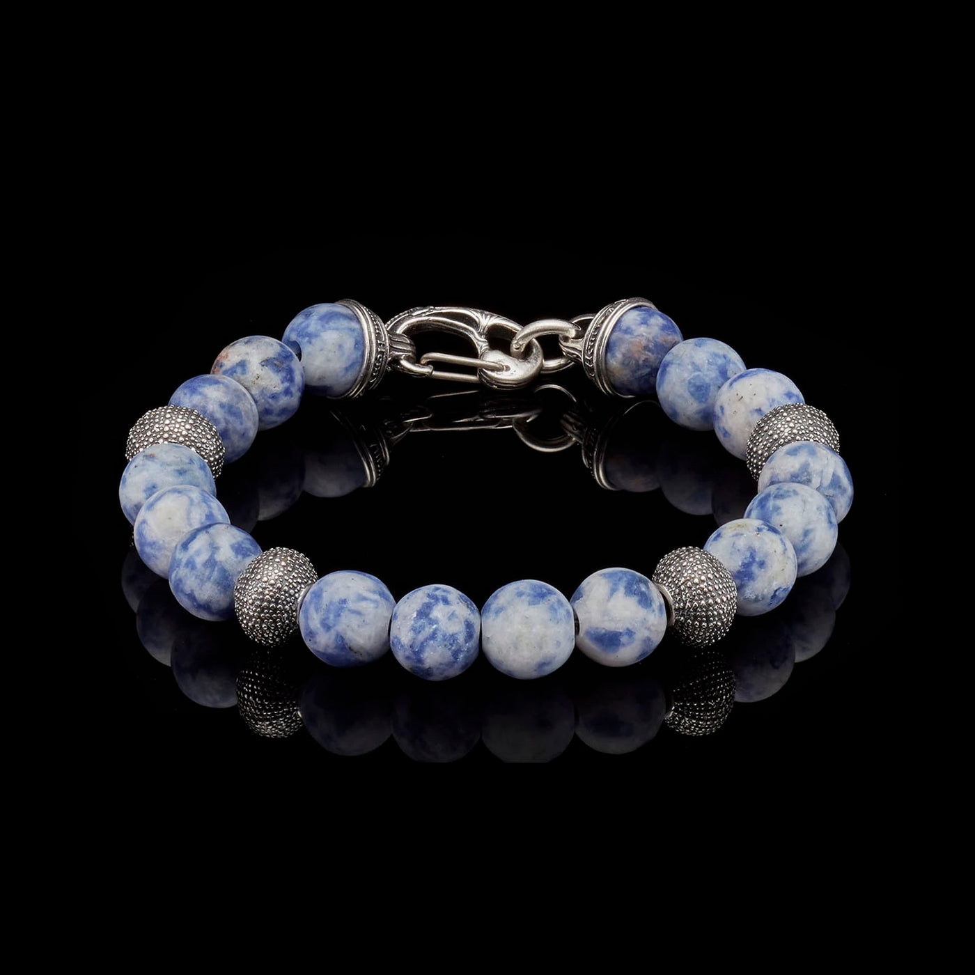 William Henry Beach Comber Beaded Bracelet  with Frosted Sodalite – BB12 SL