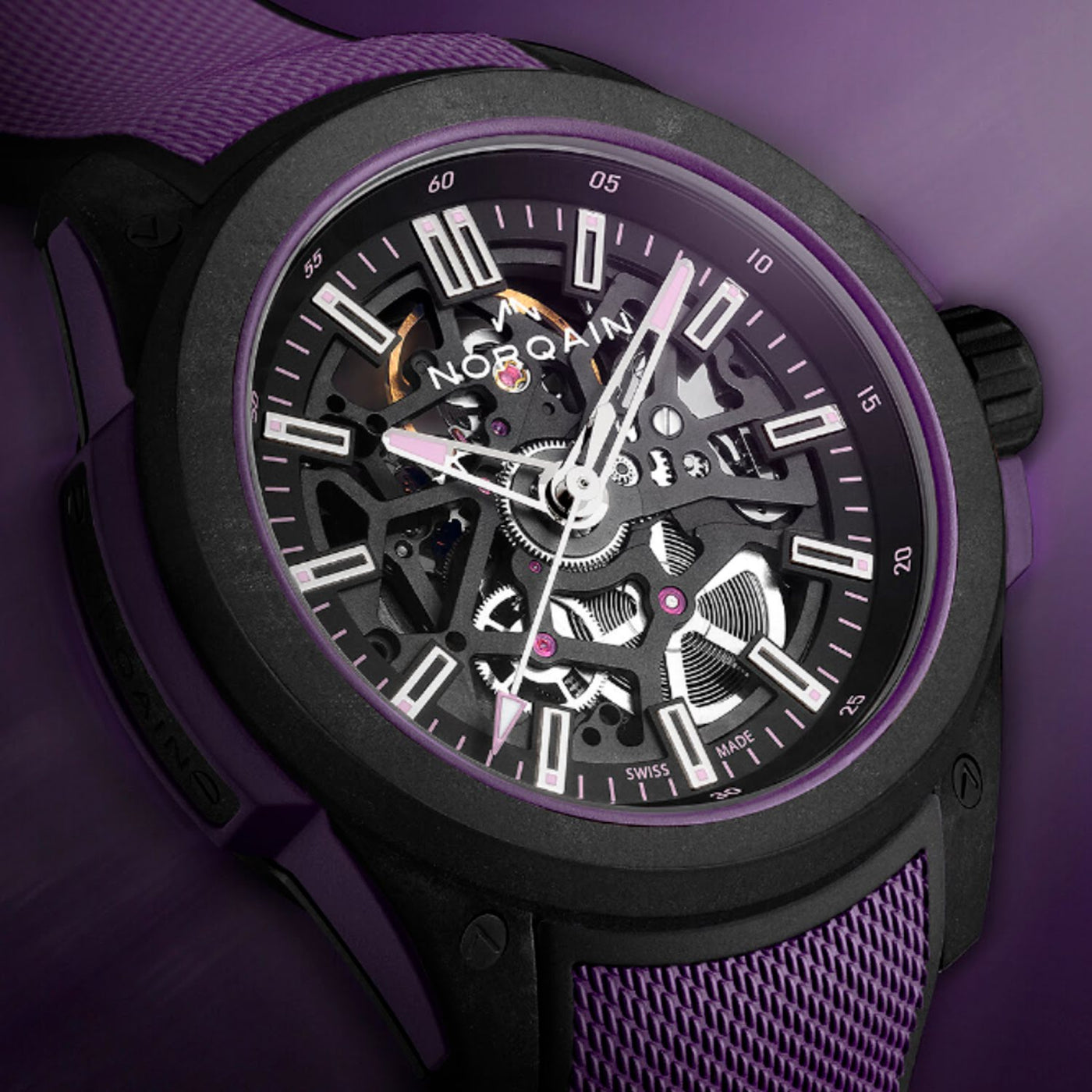 NORQAIN Independence Wild One Skeleton Purple Limited Edition Automatic – N3000.07Q26.B23.R01