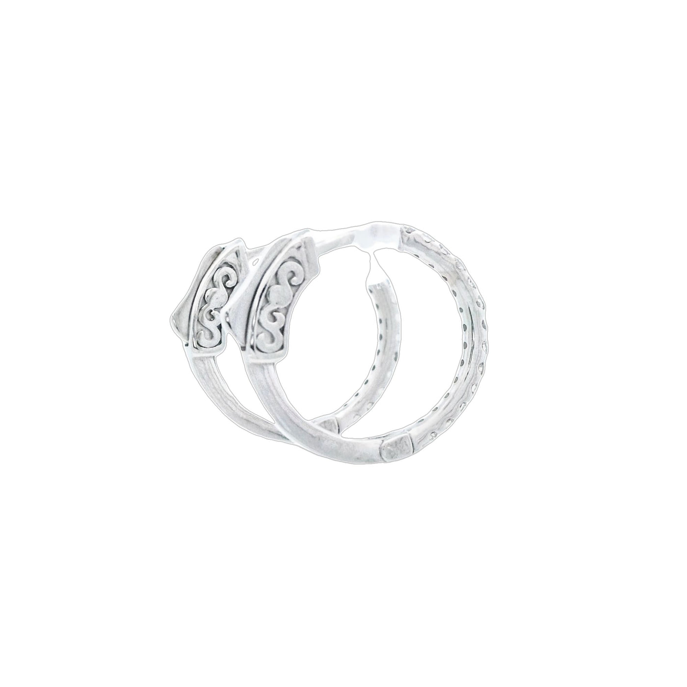 Heera Moti 14k White Gold Round Diamond Hoop Earrings – EDD6806-301