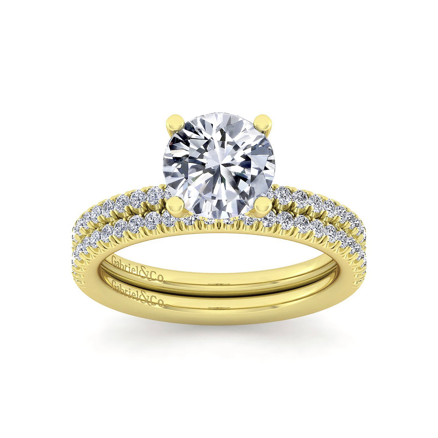 Gabriel & Co. 14k Yellow Gold Solitaire Diamond Semi-Mount Engagement Ring – ER13903R8Y44JJ.CSCZ