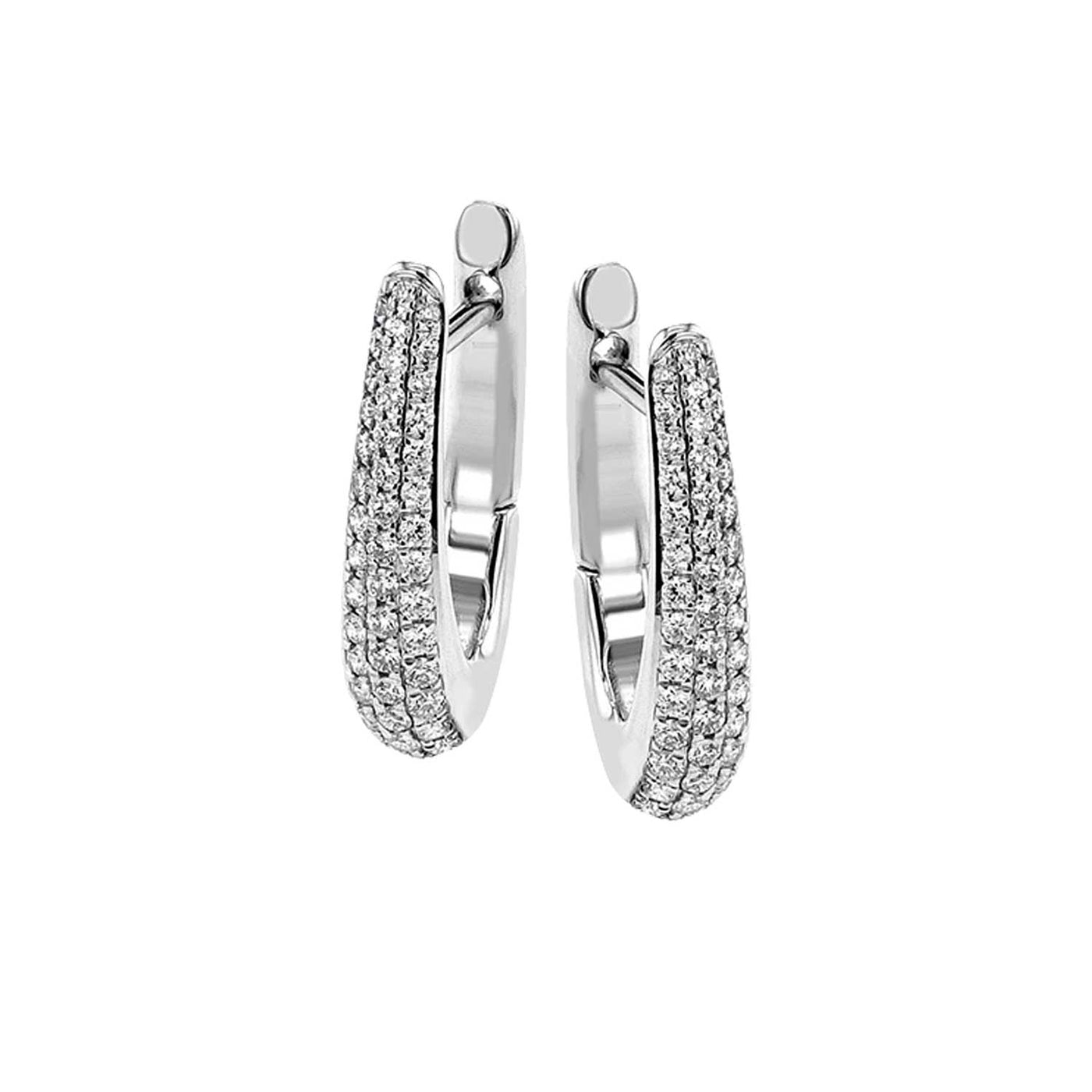 Simon G 18k White Gold Diamond Hoop Earrings – LE4620