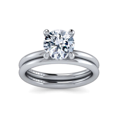 Gabriel & Co. 14k White Gold Round Diamond Semi-Mount Engagement Ring – ER15739R8W44JJ.CSCZ