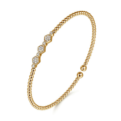Gabriel & Co. 14k Yellow Gold Flexible Diamond Bangle Bracelet – BG4117-62Y45JJ