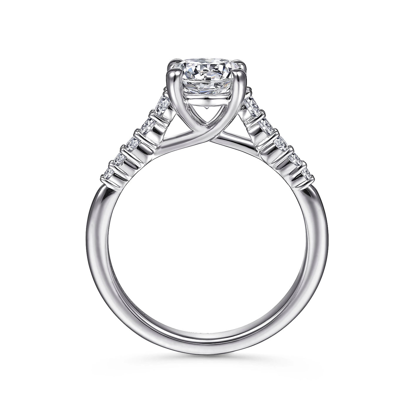 Gabriel & Co. 14k White Gold Round Solitaire Diamond Semi-Mount Engagement Ring – ER11755R4W44JJ.CSCZ