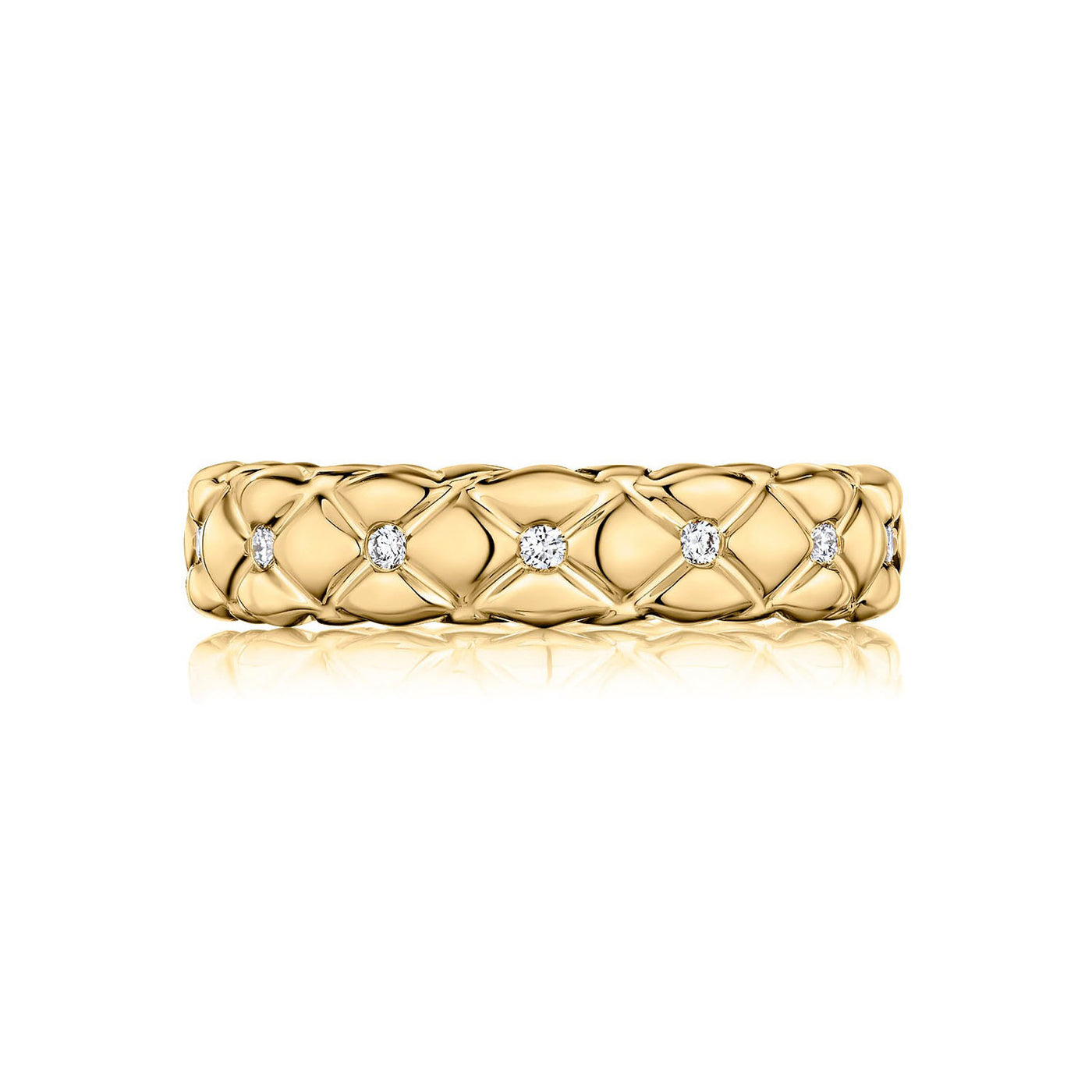 A.Jaffe 14k Yellow Gold with Diamonds Classic Quilted Fashion Ring – FR3188/18