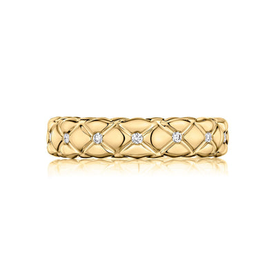 A.Jaffe 14k Yellow Gold with Diamonds Classic Quilted Fashion Ring – FR3188/18
