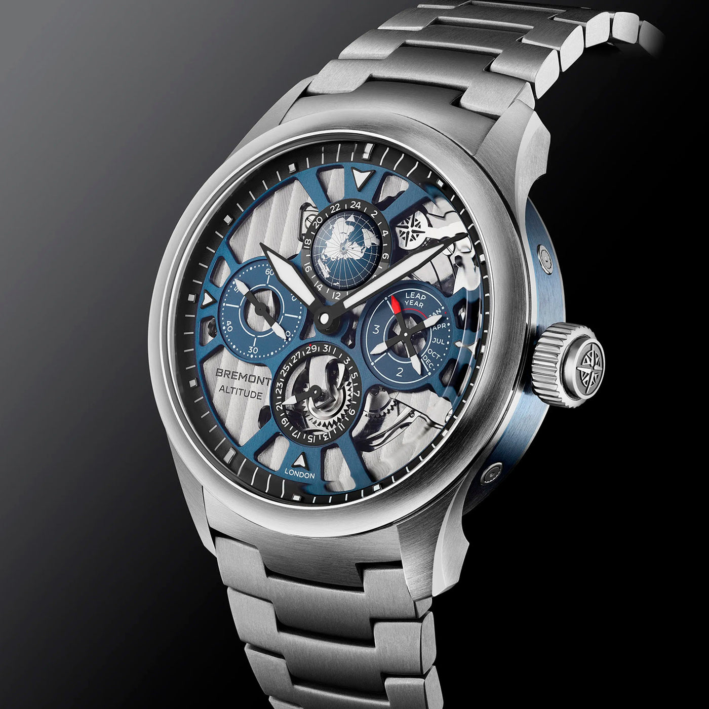 Bremont Altitude Skeletonised Perpetual Clendar GMT Limited Edition Stem Winding – ALT42-PER-TI-BLSKL-B