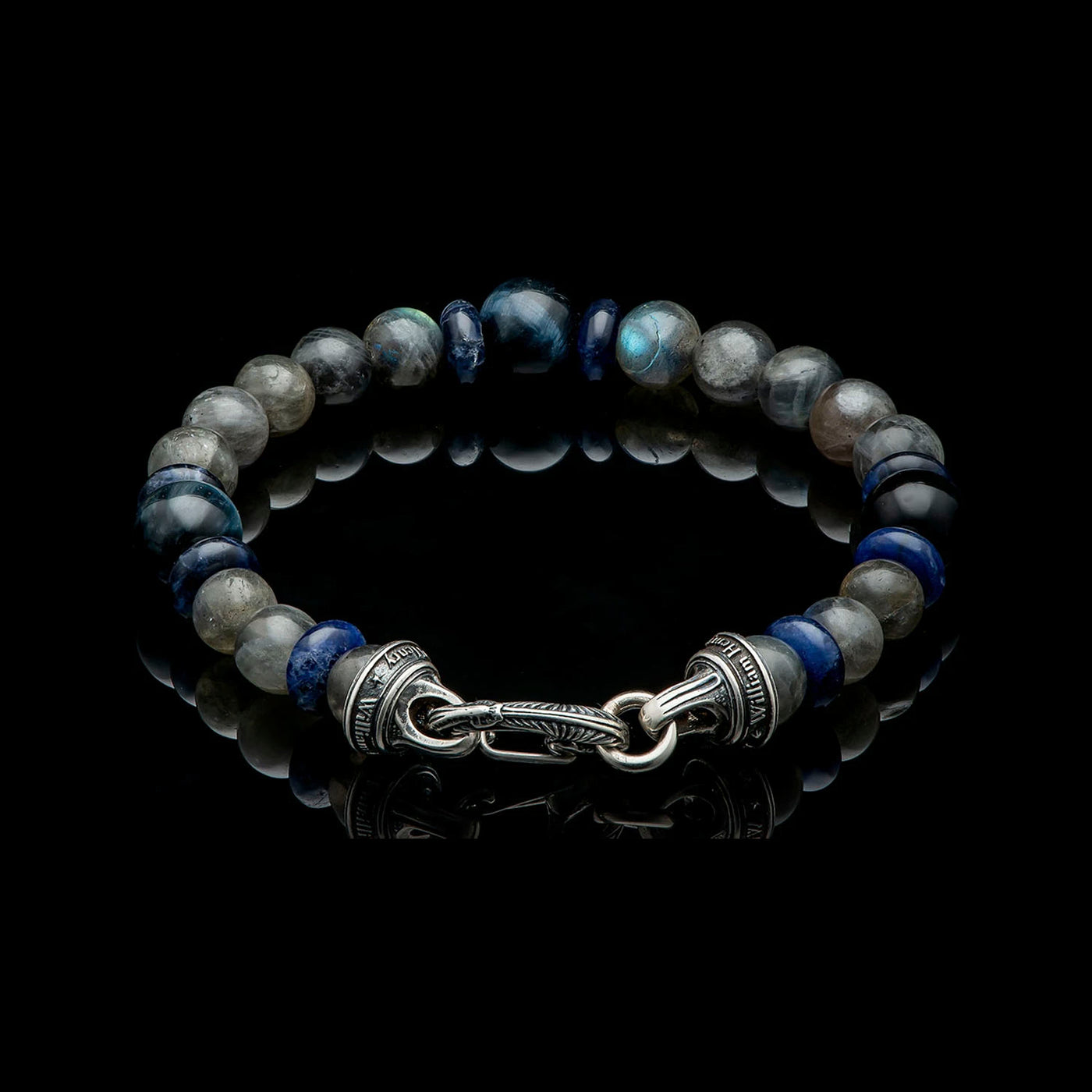 William Henry Magician Beaded Bracelet with Labradorite/Sodalite/Blue Tiger Eye – BB37 LAB-LG