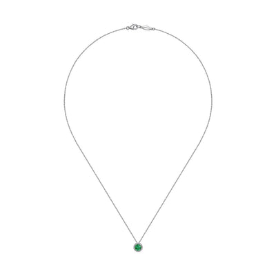 Gabriel & Co. 14k White Gold Diamonds and Emerald Necklace – NK2824W45EA