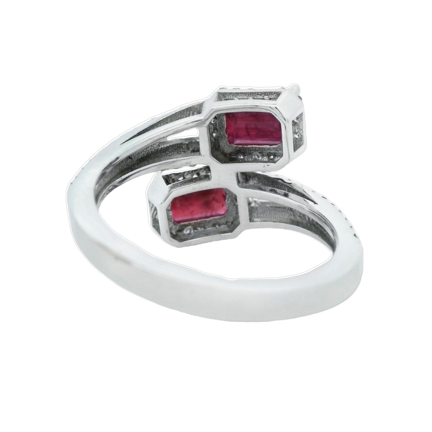 14k White Gold Ruby Diamond Fashion Ring