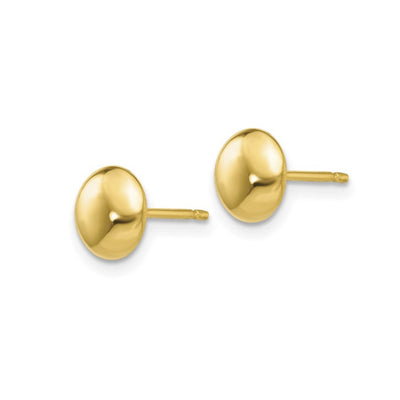 Quality Gold 14k Yellow Gold Round Button Earrings – YE312