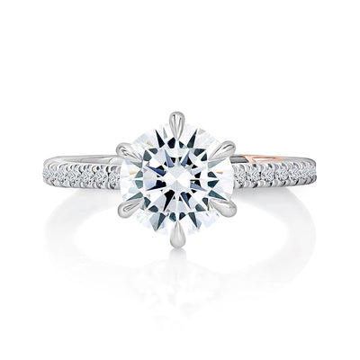 A.Jaffe 14k White Gold Round Pavé Diamond Semi-Mount Engagement Ring – MECRD2743/229
