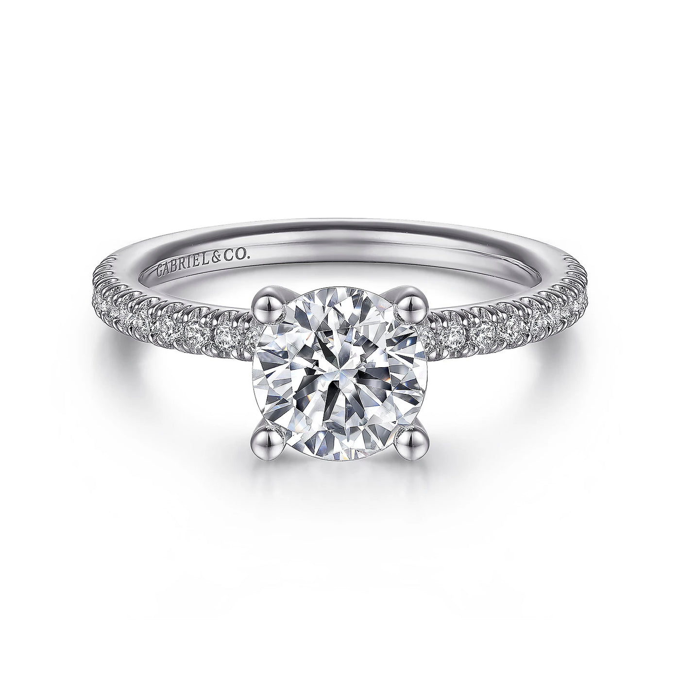 Gabriel & Co. 14k White Gold Solitaire Diamond Semi-Mount Engagement Ring – ER13903R4W44JJ.CSCZ