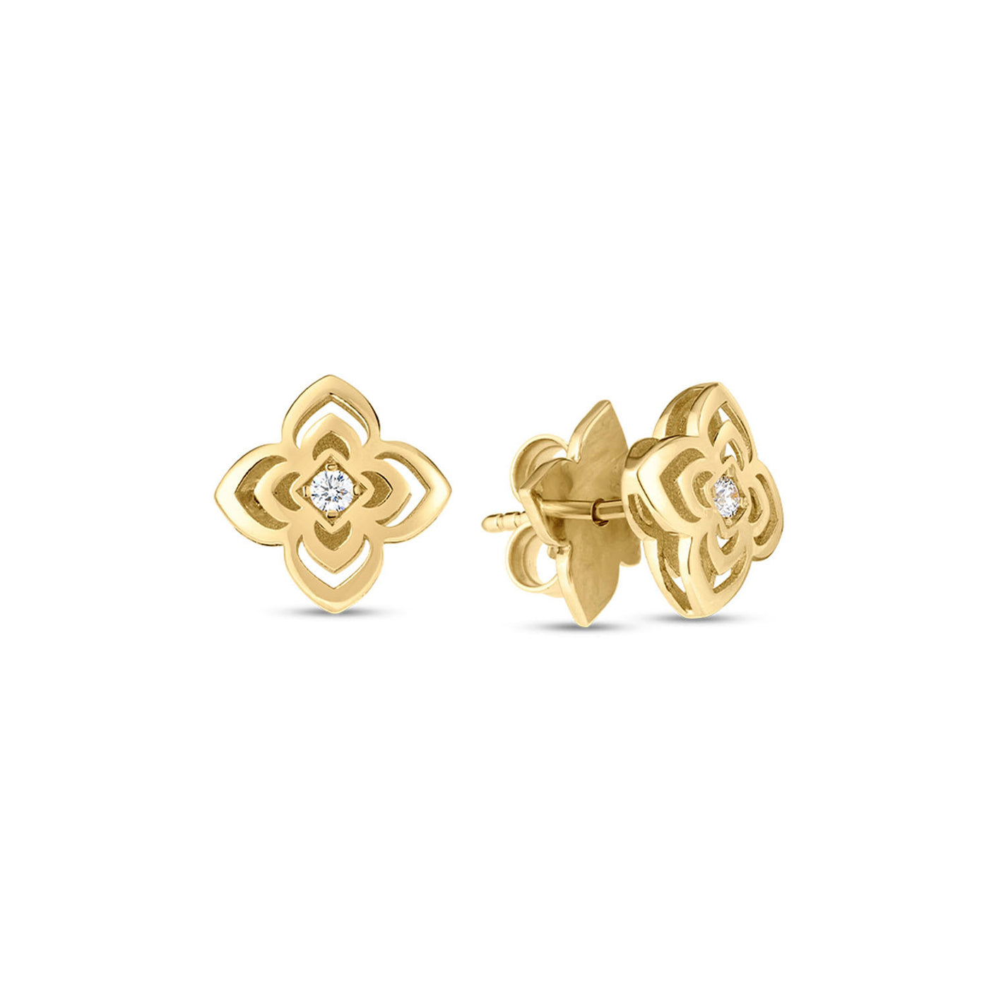 Roberto Coin 18k Yellow Gold Palazzo Ducale Diamond Post Earrings – 7773685AYERX
