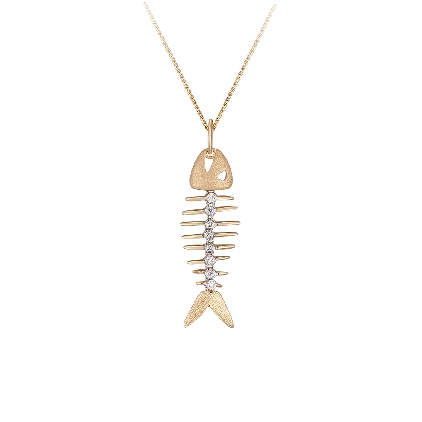 Denny Wong Designs 14k Yellow Gold Bonefish Pendant – UPBF-30DX