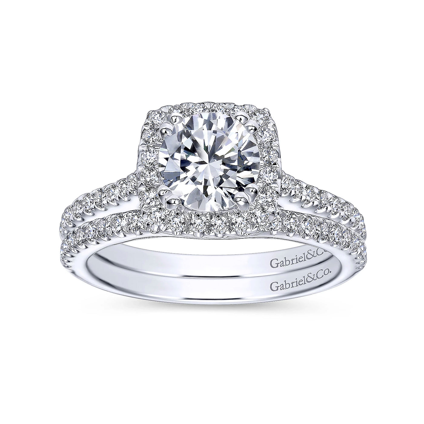 Gabriel & Co. 14k White Gold Halo Diamond Semi-Mount Engagement Ring – ER8152W44JJ.CSCZ