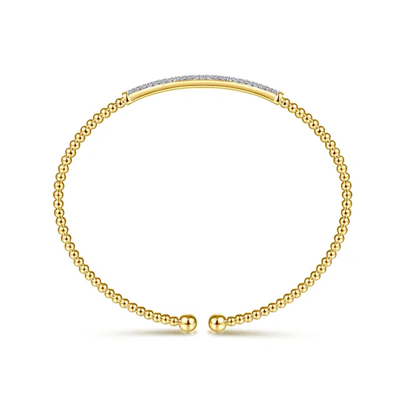 Gabriel & Co. 14k Yellow Gold Beaded Diamond Bangle Bracelet – BG4262-62Y45JJ