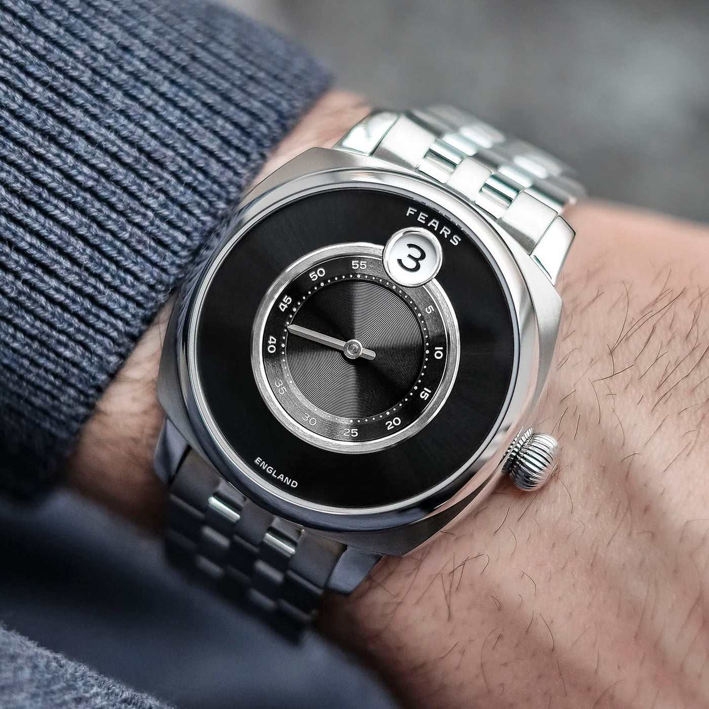 Fears Brunswick 40.5 Jump Hour Raven Black Automatic – BS240.500A-Black-B