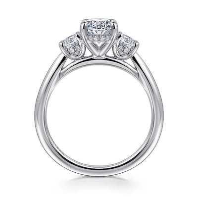 Gabriel & Co. 14k White Gold Oval Diamond Semi-Mount Engagement Ring – ER16285O6W44JJ