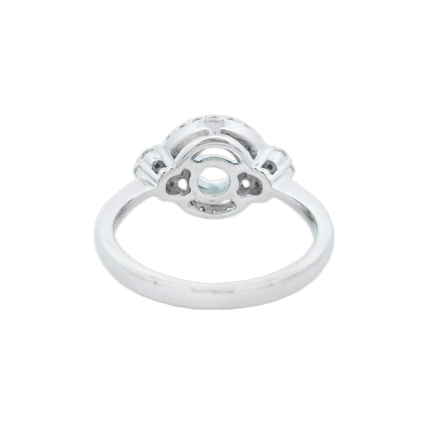 Little Treasury 14k White Gold Aquamarine and Diamond Halo Ring – 49492-100