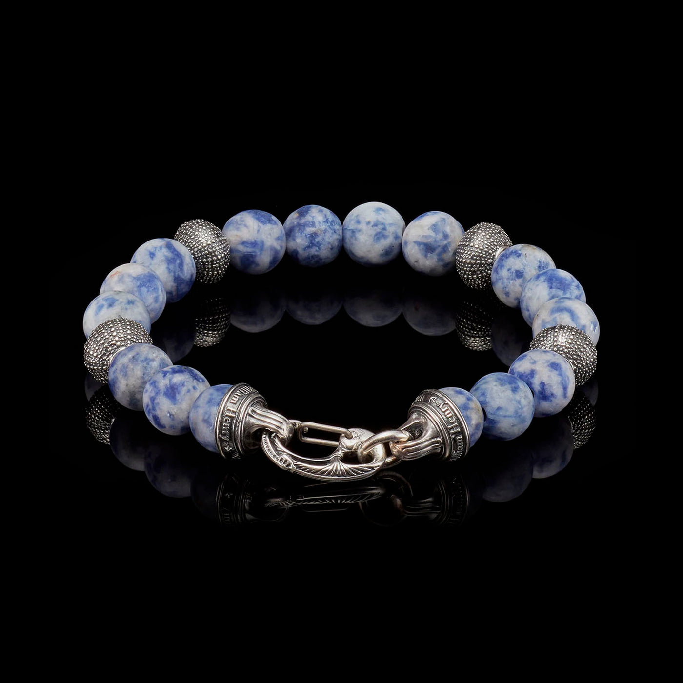 William Henry Beach Comber Beaded Bracelet  with Frosted Sodalite – BB12 SL