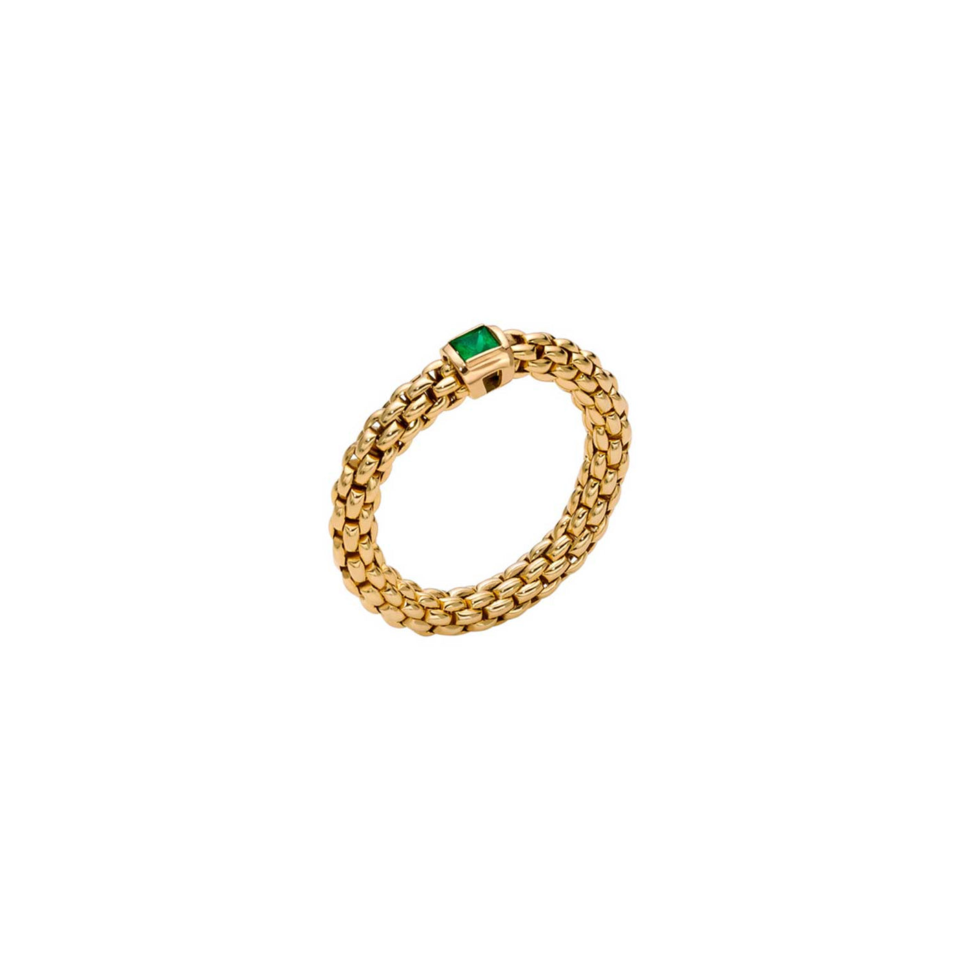 Fope 18k Rose Gold with Emerald Souls Flex'It Fashion Ring – 09E08AX-B6-R-XRX-00M