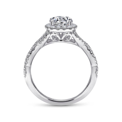 Gabriel & Co. 14k White Gold Halo Diamond Semi-Mount Engagement Ring – ER7543W44JJ.CSCZ