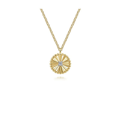 Gabriel & Co. 14k Yellow Gold Bujukan Drop Diamond Pendant – NK6862M45JJ