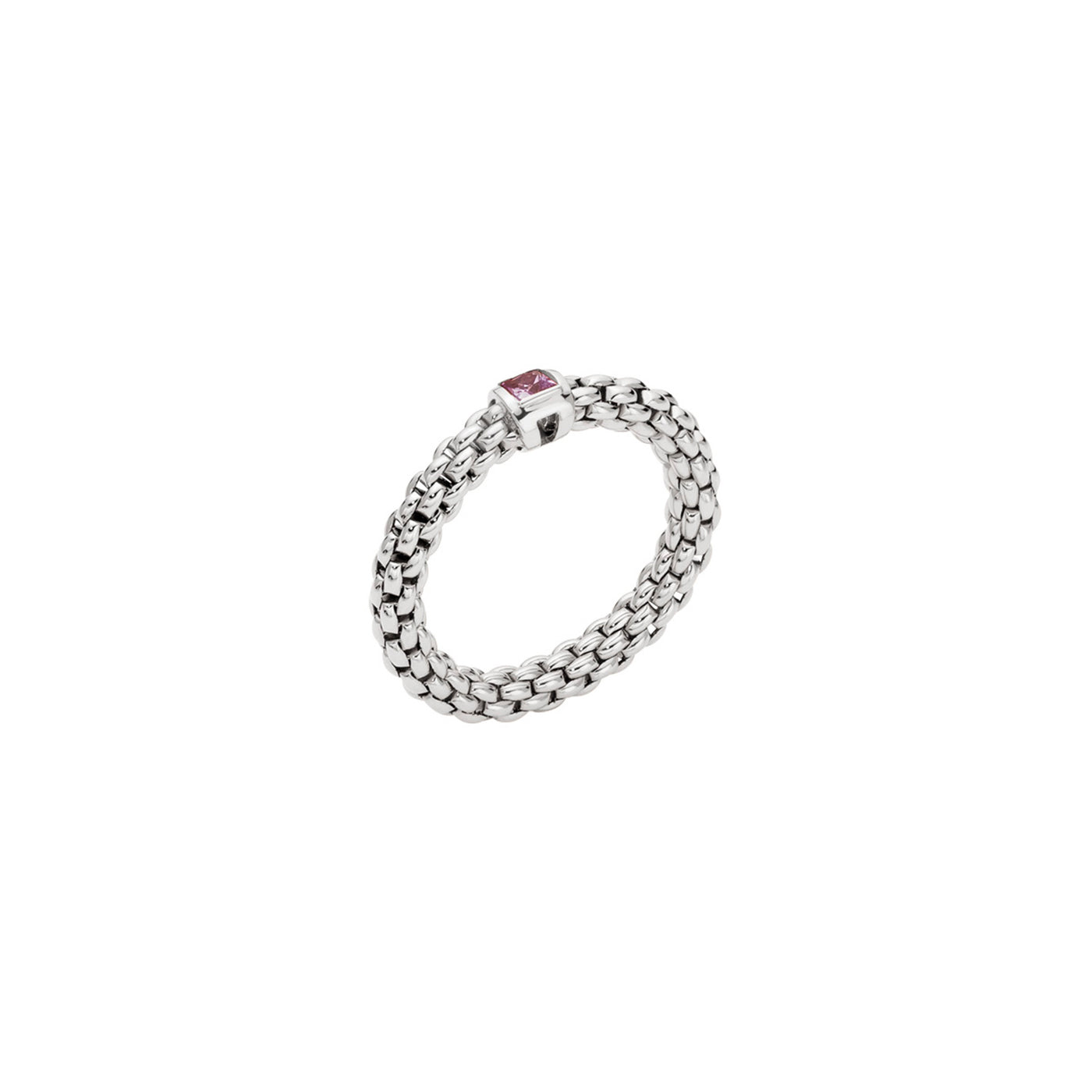 Fope 18k White Gold with Pink Sapphire Souls Flex'It Fashion Ring – 09E08AX_B3_B_XBX_00S