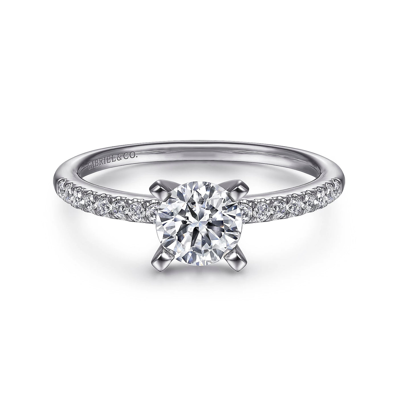 Gabriel & Co. 14k White Gold Round Solitaire Diamond Semi-Mount Engagement Ring – ER7973W44JJ.CSCZ