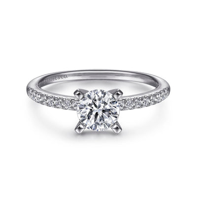 Gabriel & Co. 14k White Gold Round Solitaire Diamond Semi-Mount Engagement Ring – ER7973W44JJ.CSCZ