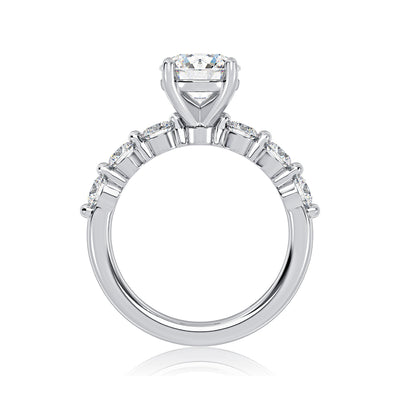 A.Jaffe 14k White Gold Round Straight Diamond Semi-Mount Engagement Ring – MECRD2947/210