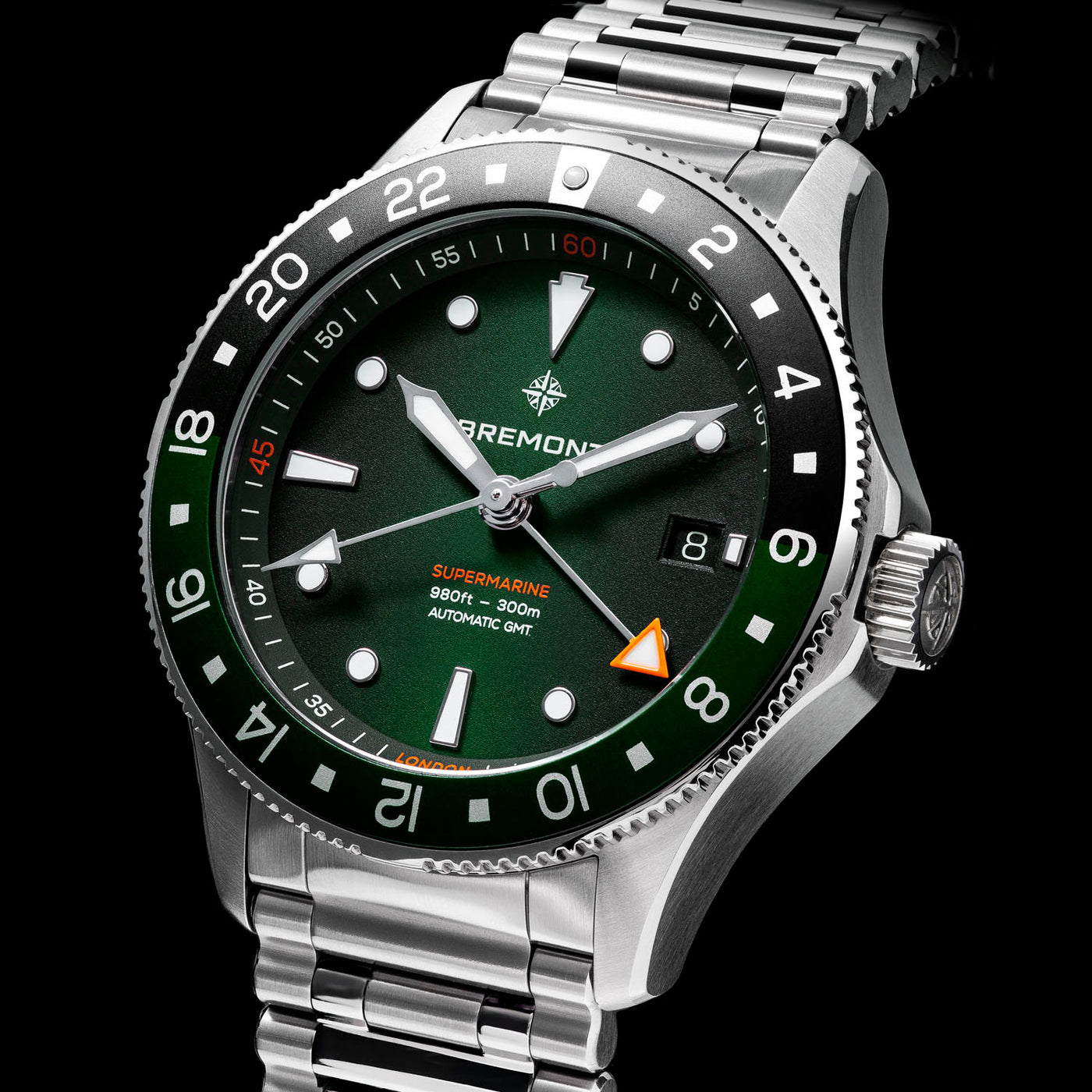 Bremont Supermarine 300m GMT 'Tundra' Green Automatic – SM40-GMT-SS-GNBK-B