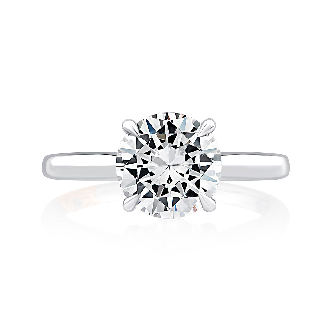 A.Jaffe 14k White Gold Round Solitaire Diamond Semi-Mount Engagement Ring – MECRD2543/158