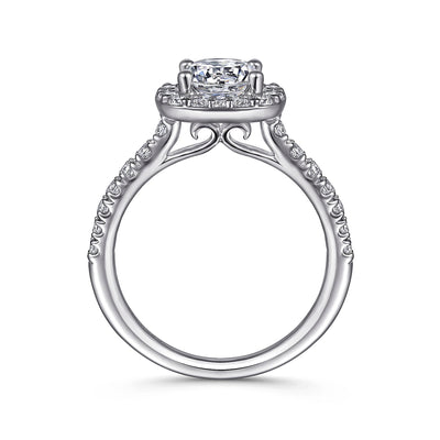 Gabriel & Co. 14k White Gold Round Halo Diamond Semi-Mount Engagement Ring – ER6872W44JJ.CSCZ