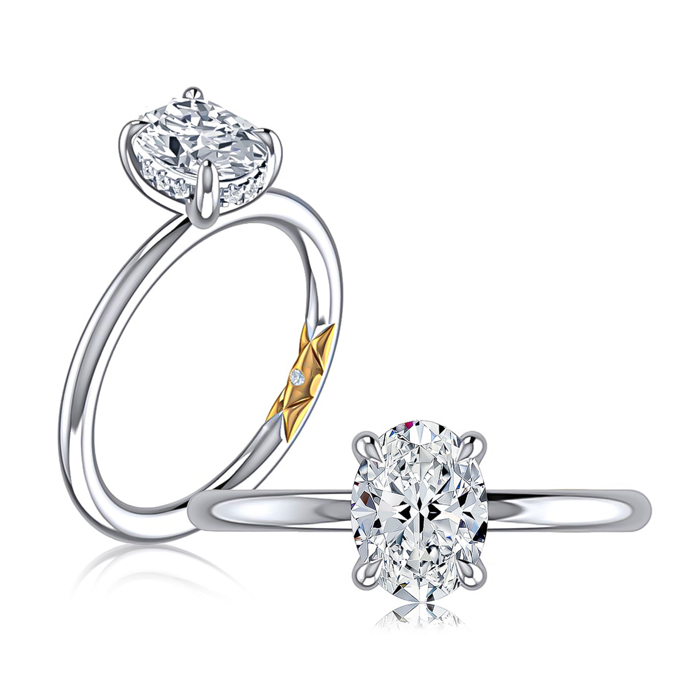 A.Jaffe 14k White Gold Solitaire Diamond Semi-Mount Engagement Ring – MECOV2957L/157