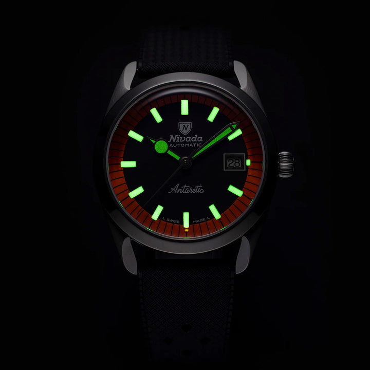 Nivada Grenchen Super Antarctic Black and Orange Automatic