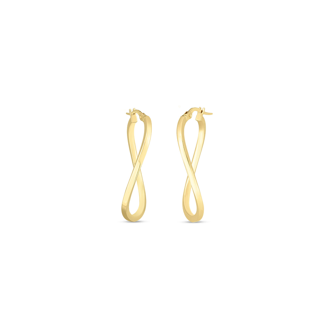 Roberto Coin 18k Yellow Gold Perfect Oval Twisted Hoop Earrings – 556029AYER00